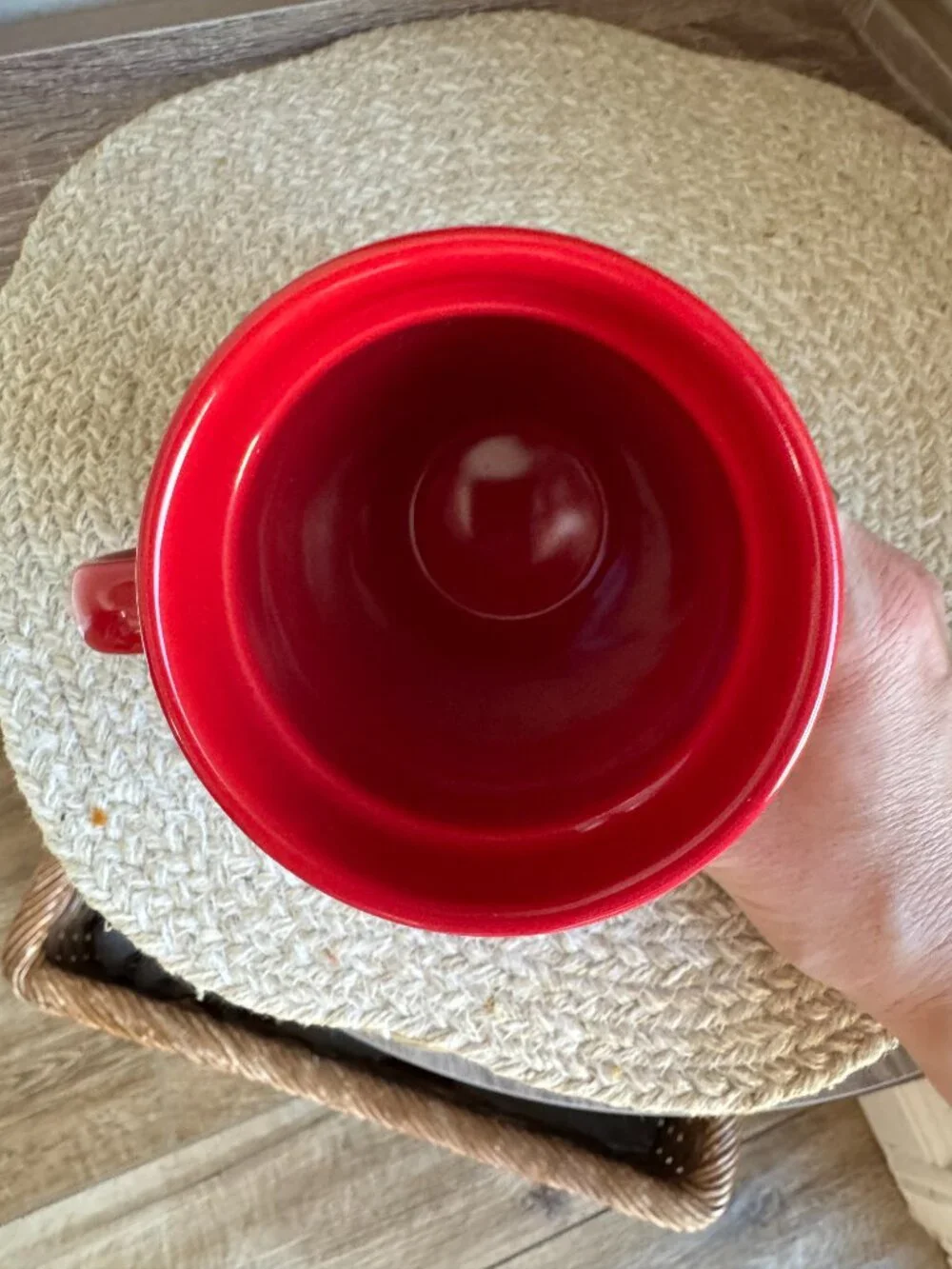 Thoughtfully Red Sweater Knit Embossed Stoneware Coffee Mug Christmas Cup